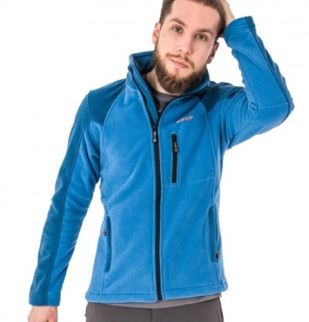 Hi-Tec Mens' Monar Full Zip Fleece Jacket جاكيت هاي تك مونار فل فليس للرجال لون كحلي وأزرق